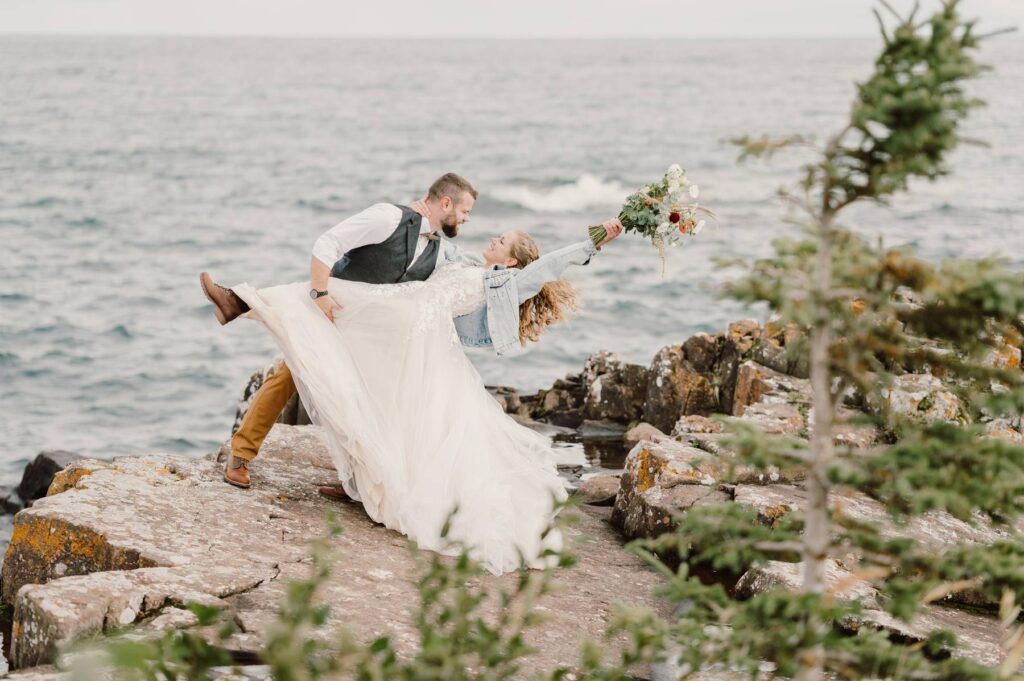 Lakefront bridal portraits in Northern MN by Payton Rademacher Photography