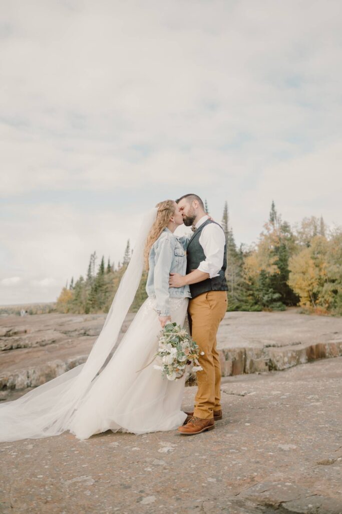 Lakefront private vows at Artist's Point in Grand Marais, MN