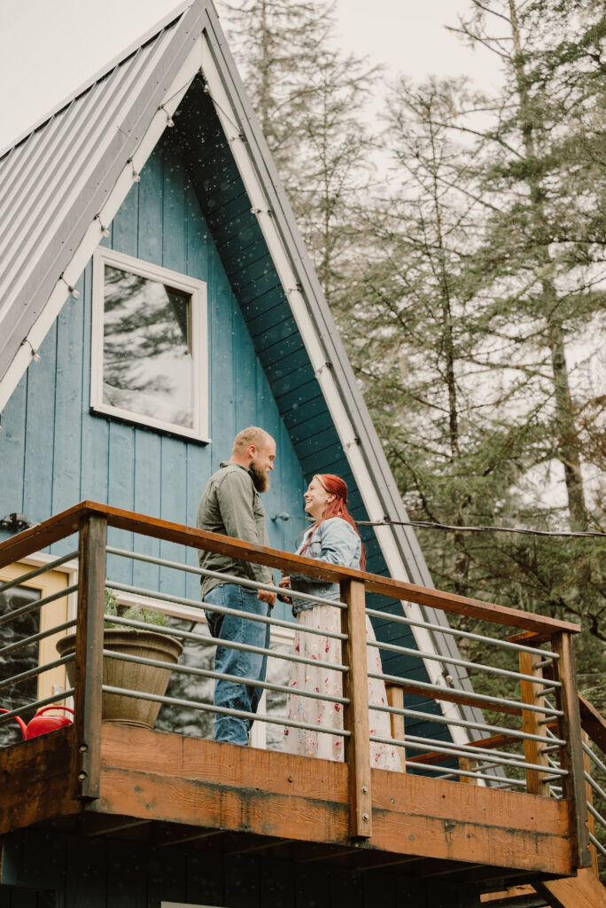 Couple at Alaska Airbnb