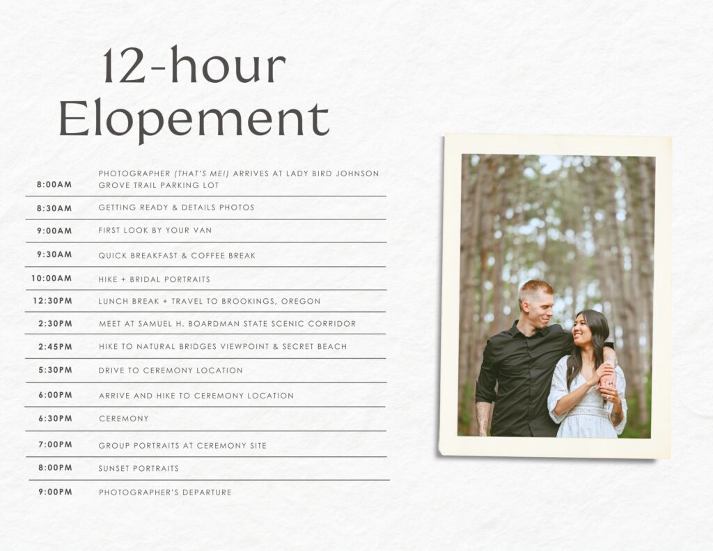 Olympic National Park Elopement Weekend Timeline example by Payton Rademacher Photography