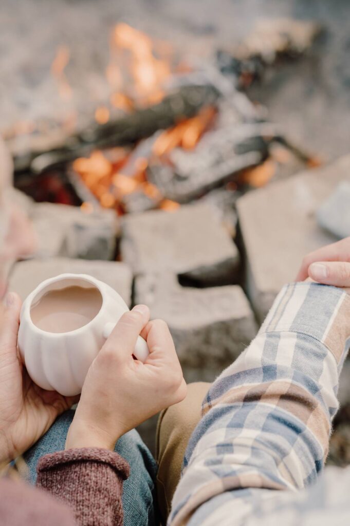 Hot cocoa with the campfire