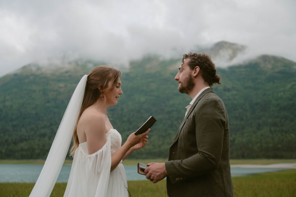 Couple exchange vows
