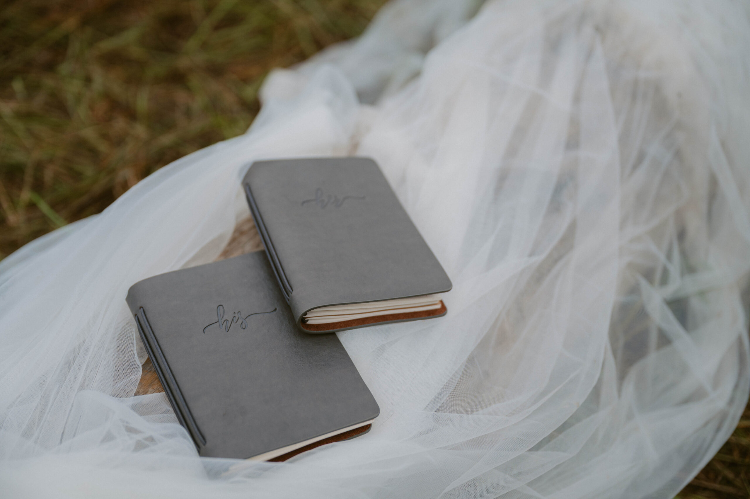 Vows book with the veil