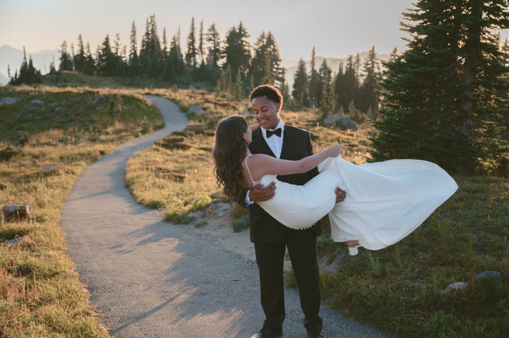 Mt Rainier Sunset Elopement